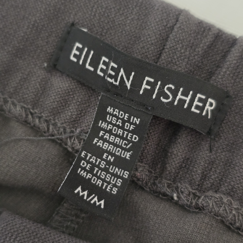Eileen Fisher Viscose Blend Cigarette Straight Wide Leg Gray Minimalist Pants M - Picture 2 of 14